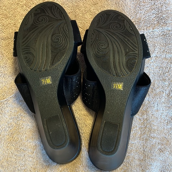 Excellent condition Impo memory foam slip on wedge shoes with rhinestones - Picture 8 of 11